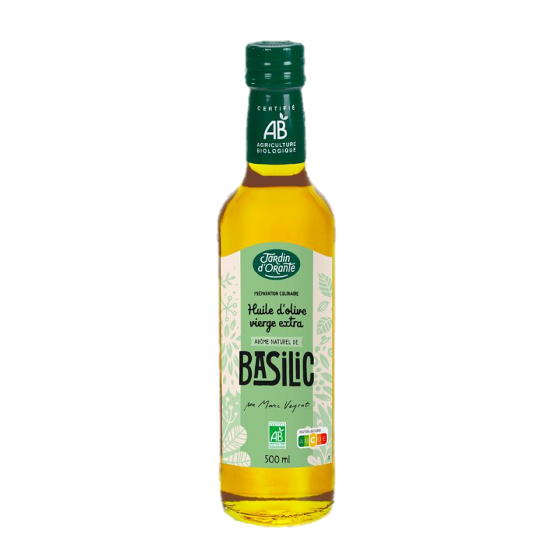Huile d'olive vierge extra Bio saveur Basilic